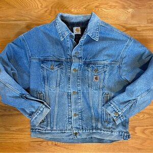 Carhartt Light Blue Denim Jacket with Branded Patch